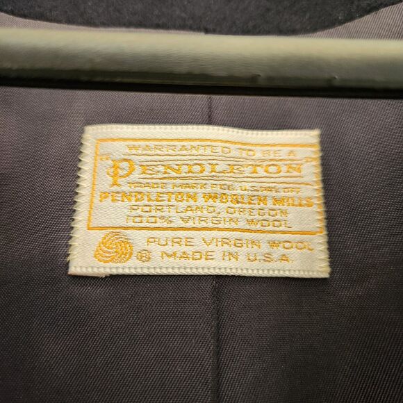 Vtg Women PENDLETON Navy Blue Blazer Jacket Coat 100% Virgin Wool Sz 14 Business - Picture 6 of 8